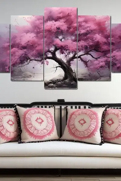 Roze Disanje Proleća – 5 delova - slika na platnu
