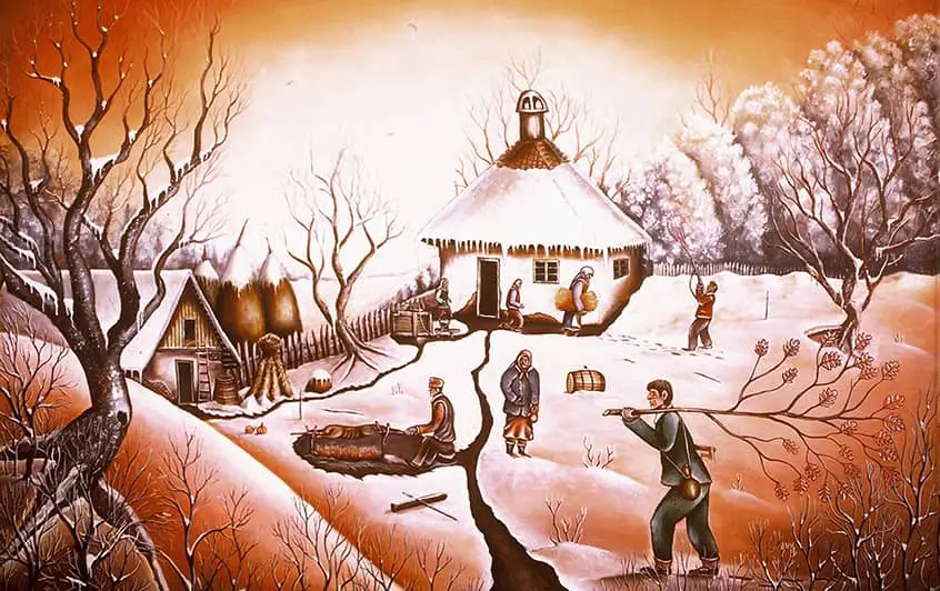 Selo zimi – sa ramom