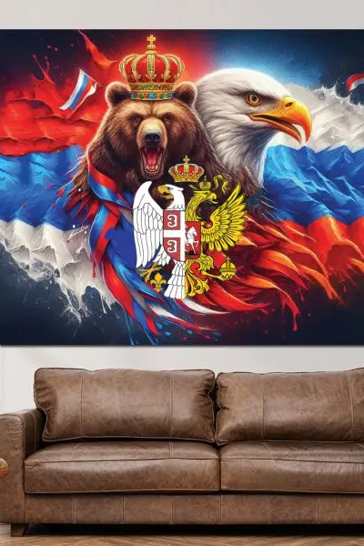 Srbija i Rusija - slika na platnu