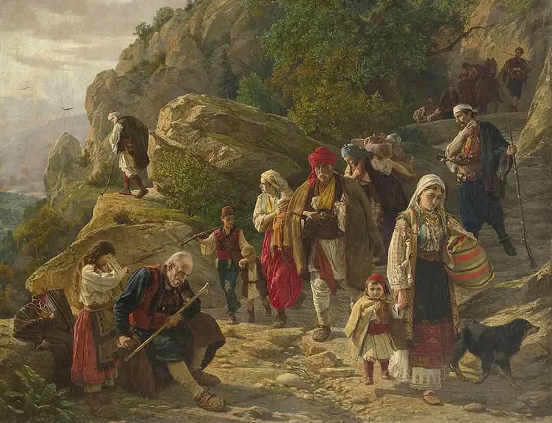 Paja Jovanović – Hercegovacki begunci – sa ramom