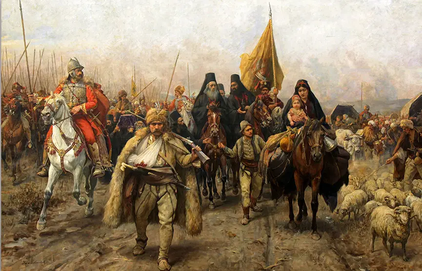 Paja Jovanović – Seoba Srba – sa ramom