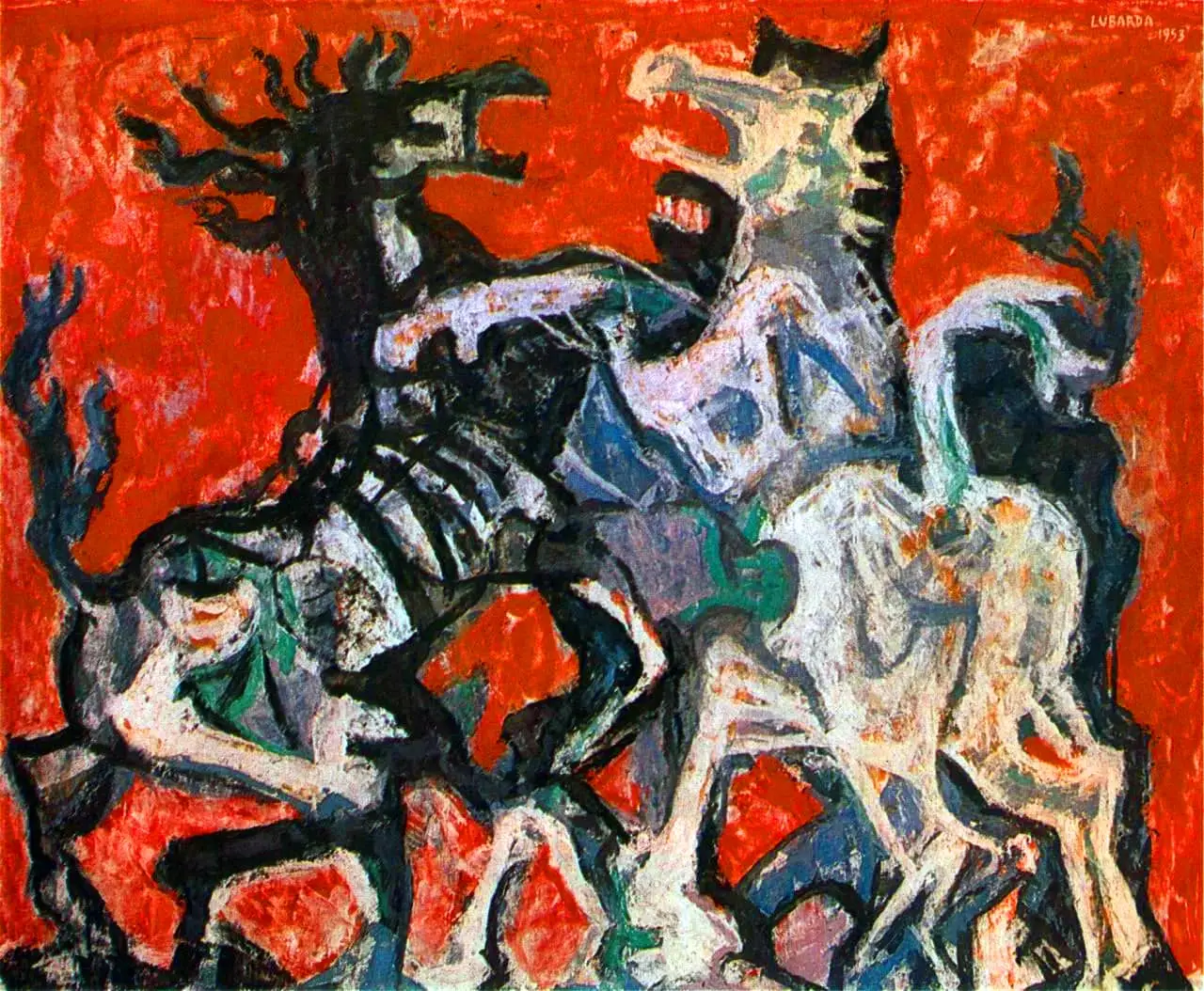 Petar Lubarda – Konji – sa ramom
