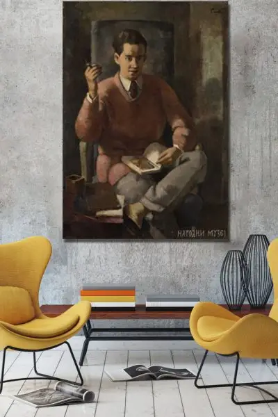 Portret mladog čitača - slika na platnu