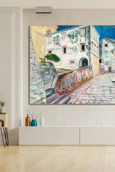 Sunčana kaldrma – Inspirisano Petrom Dobrovićem - slika na platnu