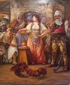 Uroš Predić – Borba petlova – sa ramom
