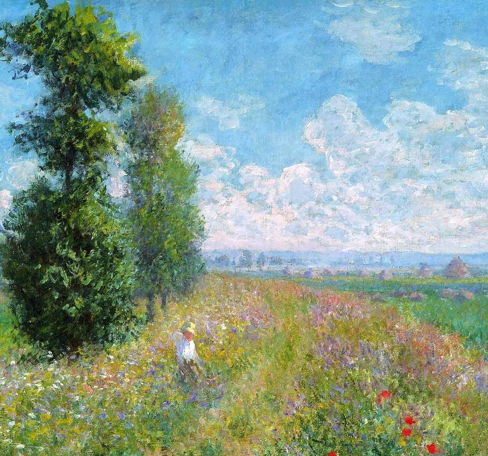 Claude Monet – Poppy Field near Giverny – sa ramom