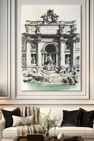 Fontana di Trevi – Rim u Crti - slika na platnu