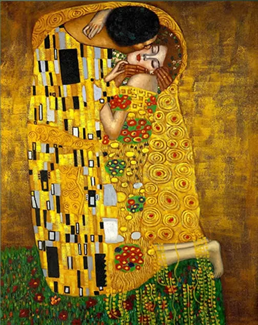 Gustav Klimt – The Kiss – sa ramom