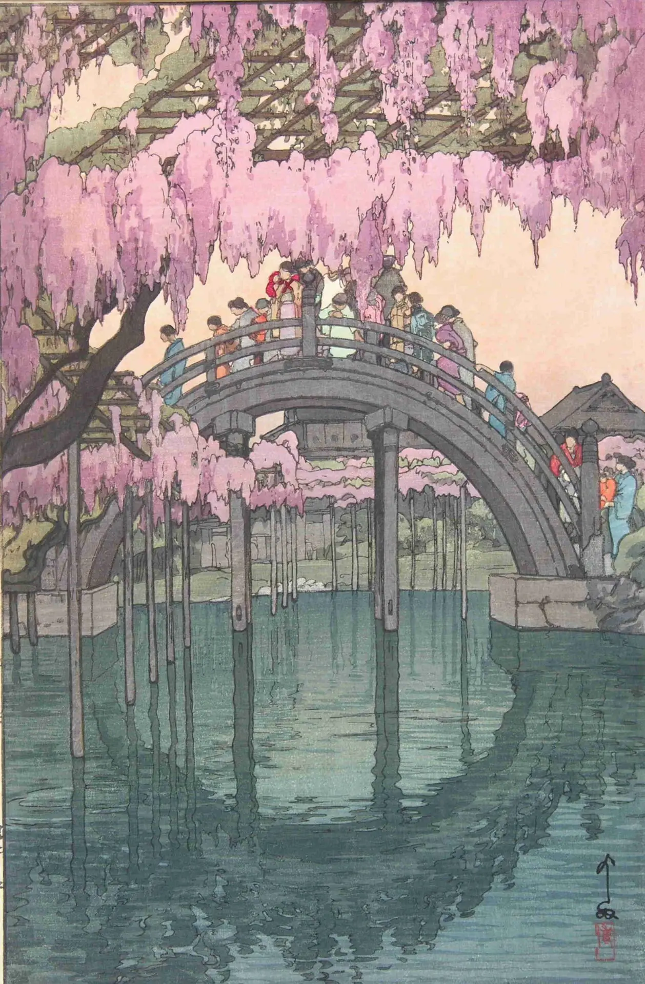 Hiroshi Yoshida – Proleće na mostu – sa ramom