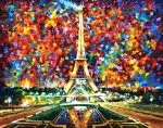 Leonid Afremov – Eiffel Tower – sa ramom