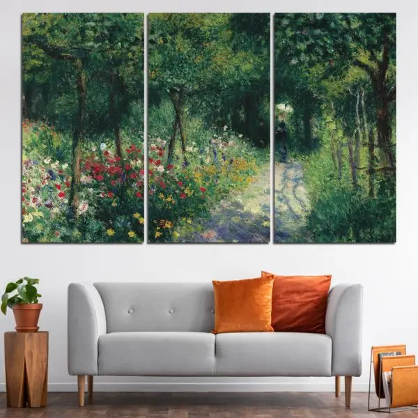 Pjer Ogist Renoar -The Garden in the Rue Cortot, Montmartre 3 dela - slika na platnu
