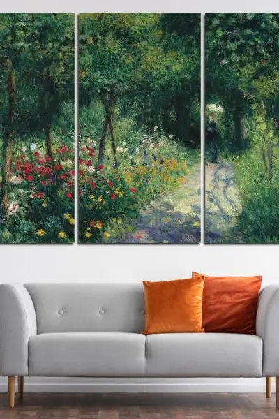 Pjer Ogist Renoar -The Garden in the Rue Cortot, Montmartre 3 dela - slika na platnu