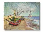 Van Gogh – Čamci na plaži u Saintes-Maries-de-la-Mer – sa ramom
