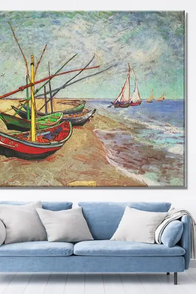 Van Gogh – Čamci na plaži u Saintes-Maries-de-la-Mer - slika na platnu