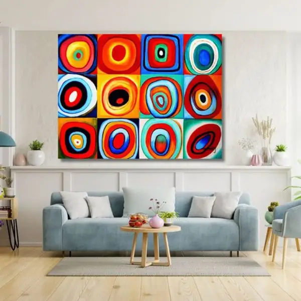 Vasilij Kandinski – Skica boja: Kvadrati sa koncentričnim krugovima - slika na platnu
