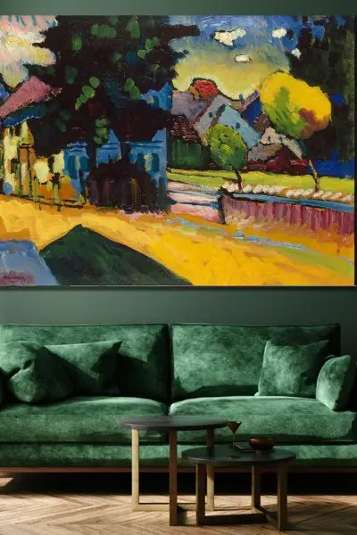 Vasilij Kandinski – Ulica sa kućama u Murnauu - slika na platnu
